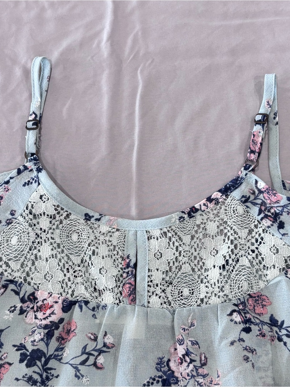 Rewind Womens M Cold Shoulder Floral Blouse Lace Embroidered Boho Mint Top NWT - Picture 11 of 11